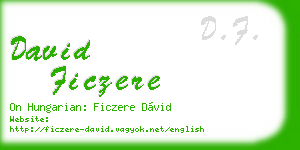 david ficzere business card